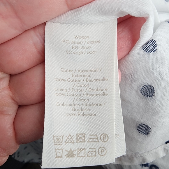 Boden Flossie Swiss Dot Embroidered Floral Midi Dress White and Blue Size 18R - Picture 9 of 15